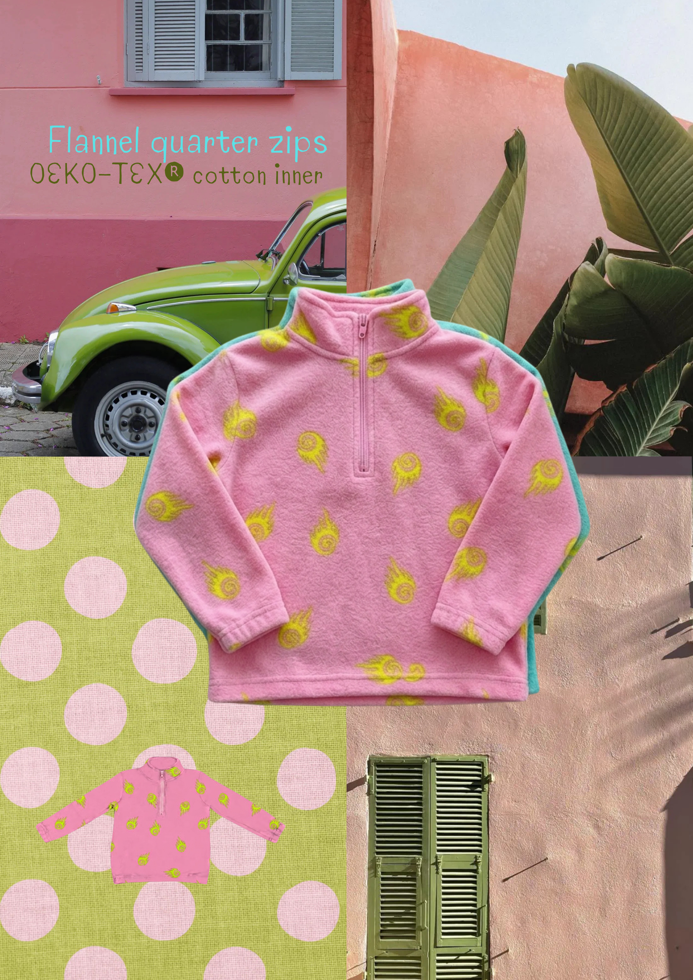Retro Flannel Quarter Zip Jumpers